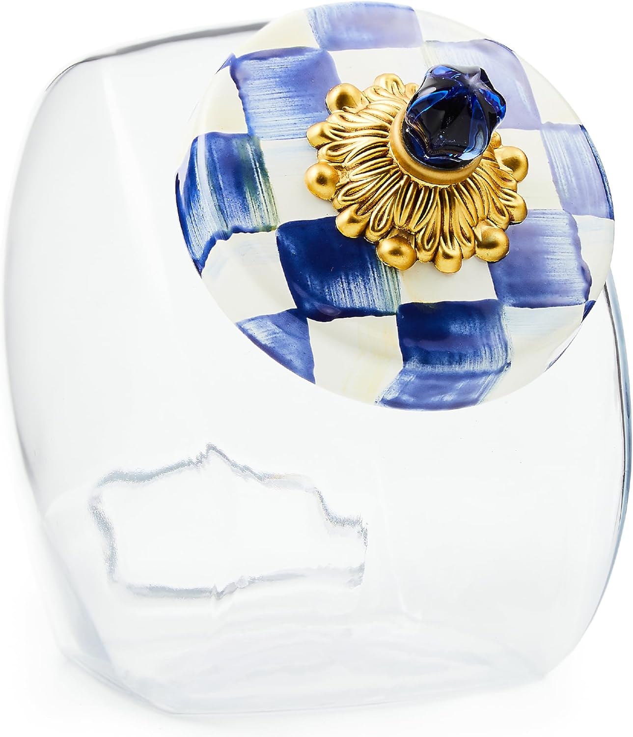 MacKenzie-Childs Gallon Glass Cookie Jar with Enamel Lid